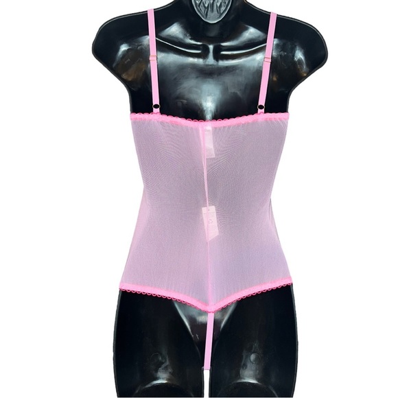 We Are Hah Mesh Bodysuit, Pink, Size S - Picture 2 of 7